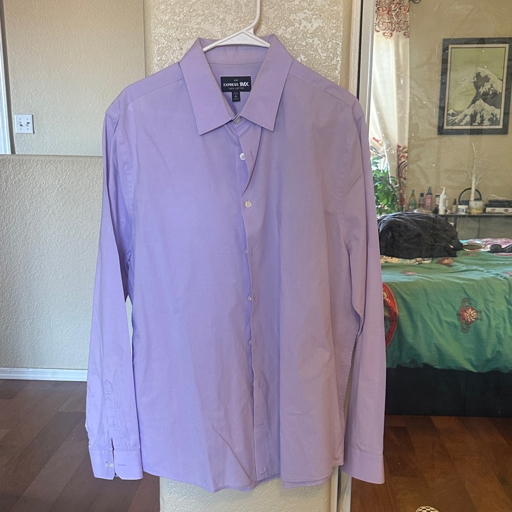 Express Men's Purple Dress Shirt